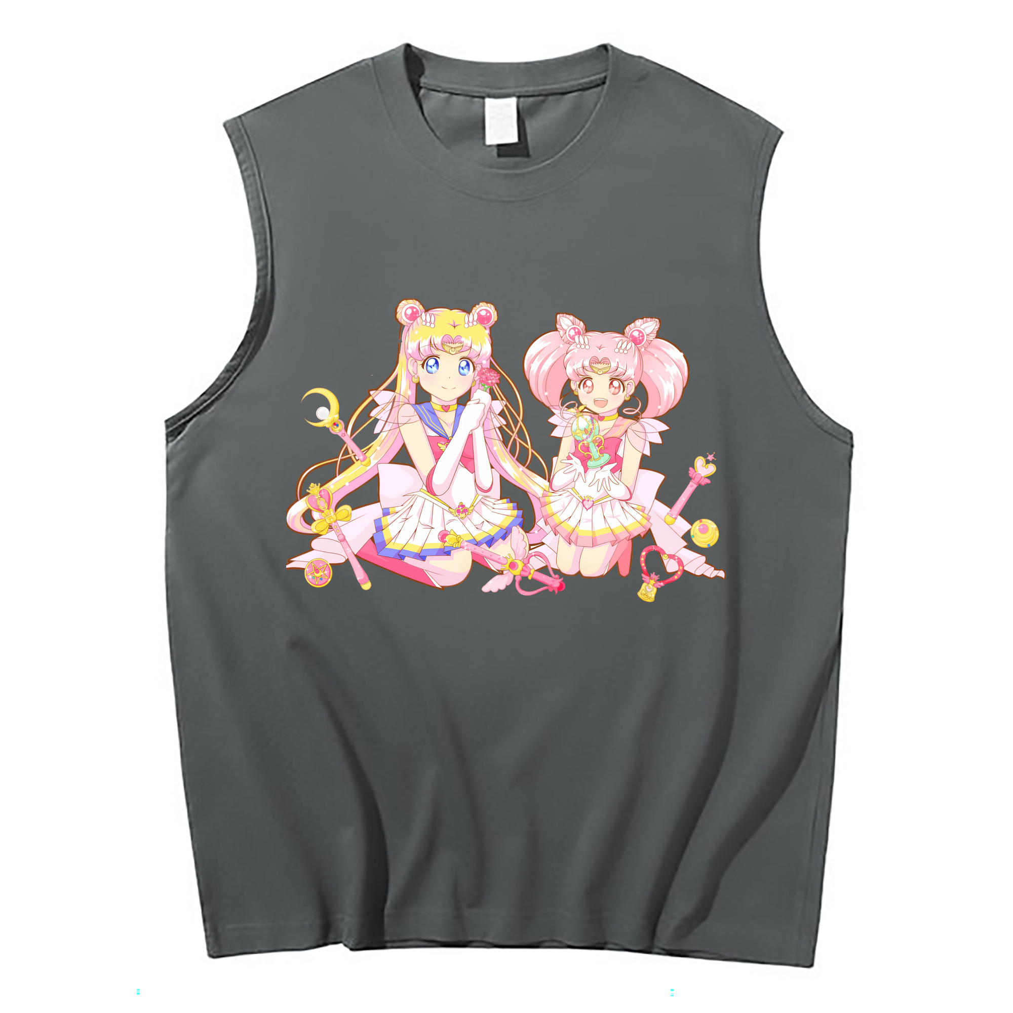 （画像用） 美少女戦士セーラームーン 月野 うさぎ つきの うさぎ Sailor Moon Tsukino Usagi コットン100％タンクトップ（フロントプリント）
